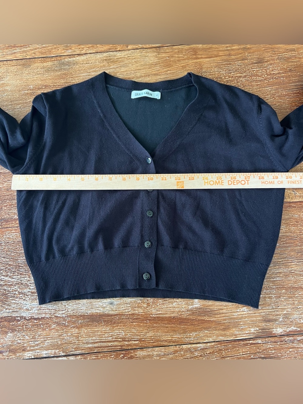 GRACE KARIN Cropped V-Neck Cardigan Sweater Set Navy Black Size XL - Picture 12 of 16